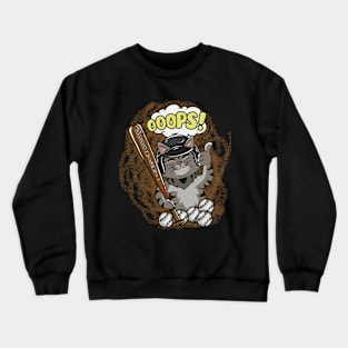 Cat baseball Crewneck Sweatshirt